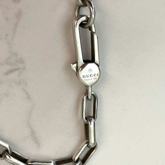 GUCCI Interlocking GG Sterling Silver Ag 925 Necklace - Picture 3 of 5
